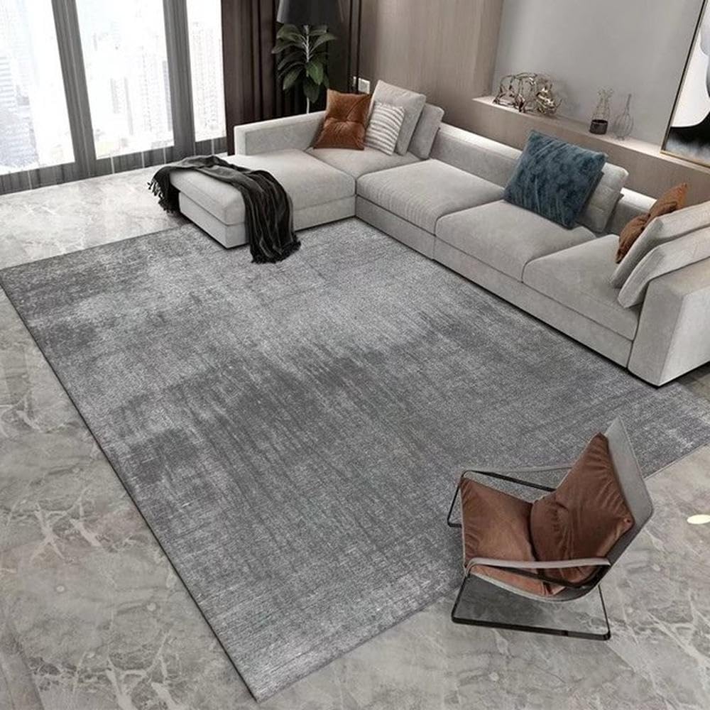 Tapis gris clair et vert moderne pour salon 160x230 cm