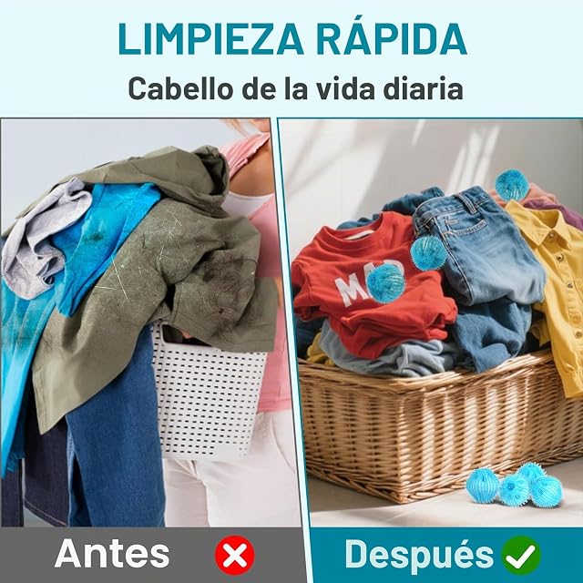 Foto 5 de 7 de 15 Piezas Atrapa Pelos Lavadora,Bolas Atrapa Pelos para Lavadora,Quita Pelos Mascota Reutilizable
