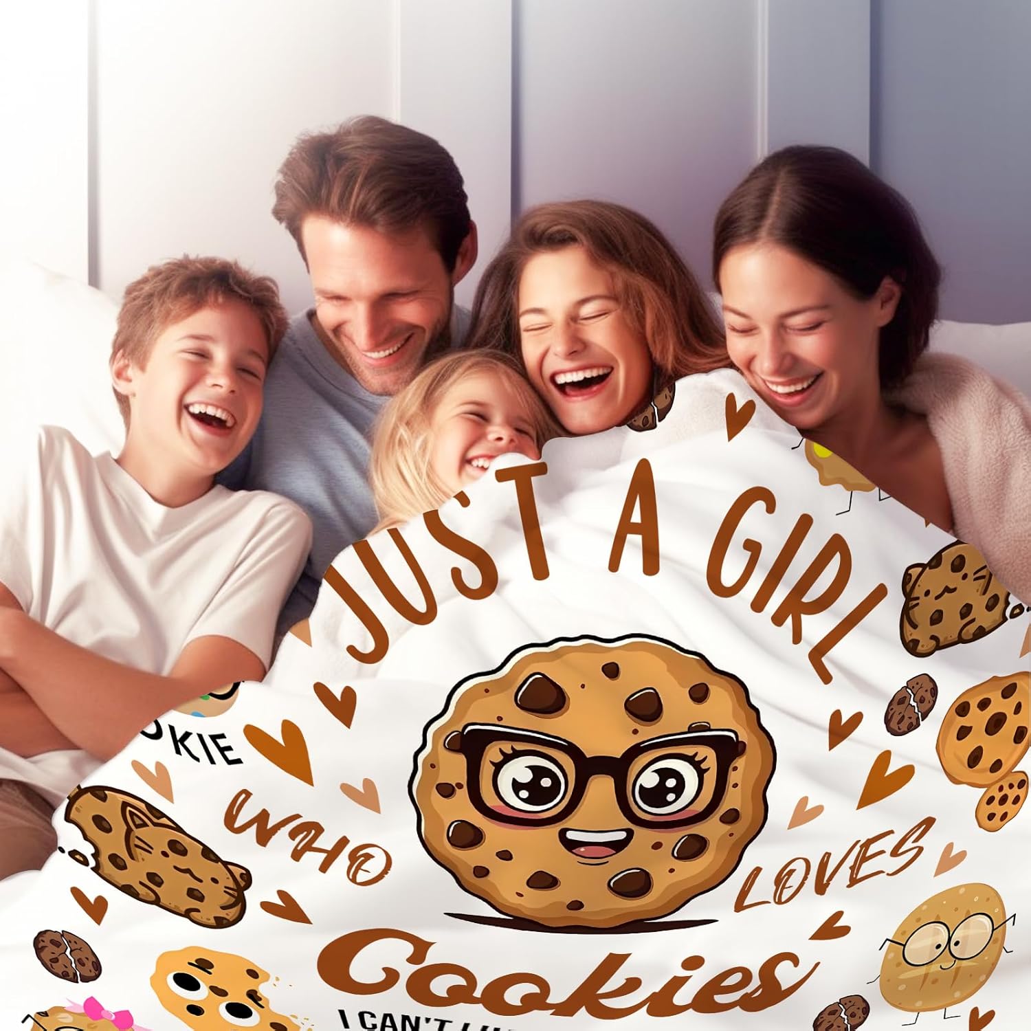 Sweet Cookie Blanket Gifts for Girls Women Dessert Lovers,Funny Food Blanket Chocolate Cookies Throws for Couch Sofa Bed Room Decor 50"x40" - Image 4