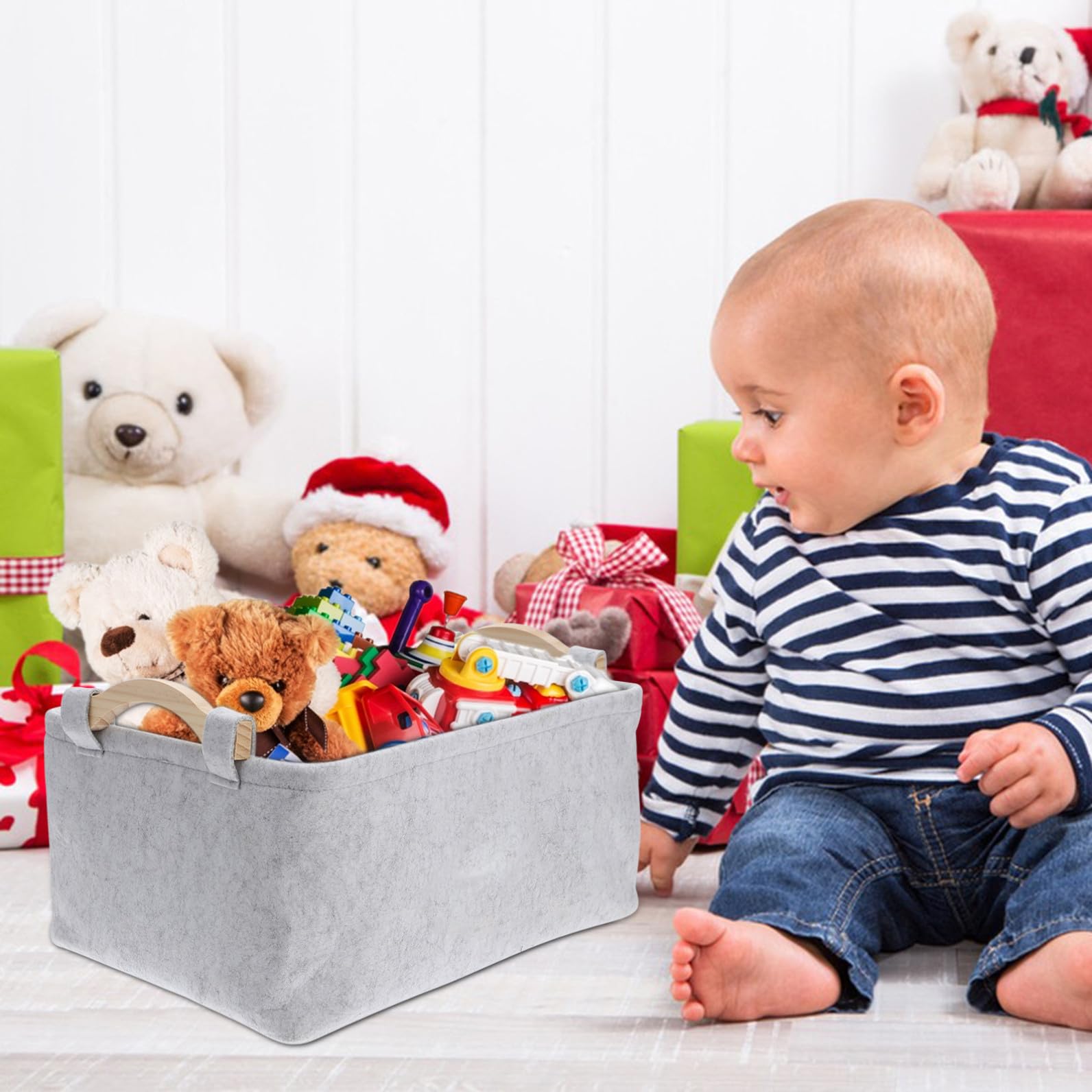 Aufbewahrungsbox Aus Stoff 15X10X7 Zoll Mit Griffen Organizer Box Für Kleidung Und Haustierspielzeug Praktischer Lagerbehälter Für Zuhause Und Büro