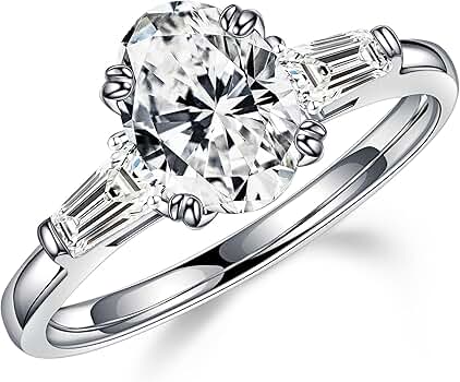 最高級モアサナイトダイヤオーバルカット リング3.5カラット