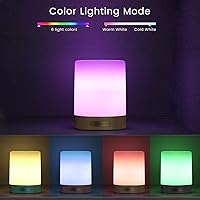 Vista 2 de Elecstars Lámpara de Mesita de Noche con Control Táctil con Altavoz Bluetooth, Luz Nocturna Regulable, Lámpara de Mesa Portátil, Mejor Regalo