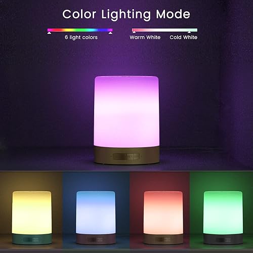 Miniatura 2 de Elecstars Lámpara de noche táctil con altavoz Bluetooth, luz nocturna de color regulable, lámpara de mesa para exteriores con control táctil