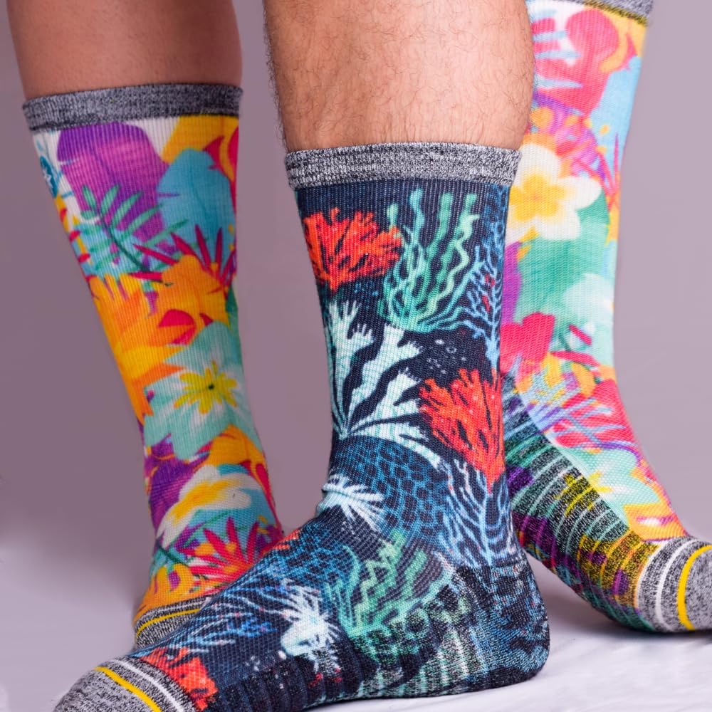 Eco Friendly Pair of socks made with 91% Coffee Waste Yarn. Designed for performance and protection.