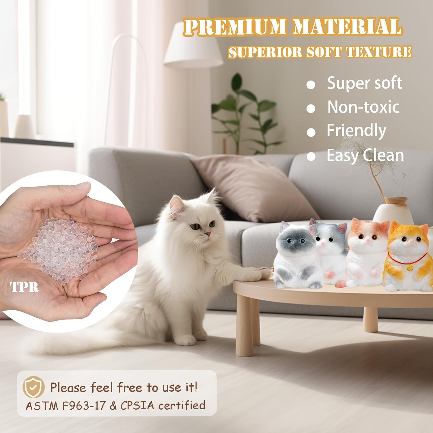 DIY Taba Squishy Kit - Giant Paintable Cat Dress Up Toy for Kids & Adults | Stress Relief Fidget Toy with Creative Accessories - Perfect Squeeze Toys Gift for Christmas（Not containing pigments）