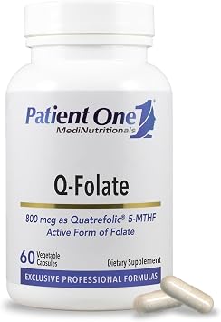 Patient One Q-Folate 800 mcg | Quatrefolic 5-MTHF Folate | 60 Capsules