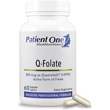 Patient One Q-Folate 800 mcg Supplement, Quatrefolic 5-MTHF, 60 Capsules