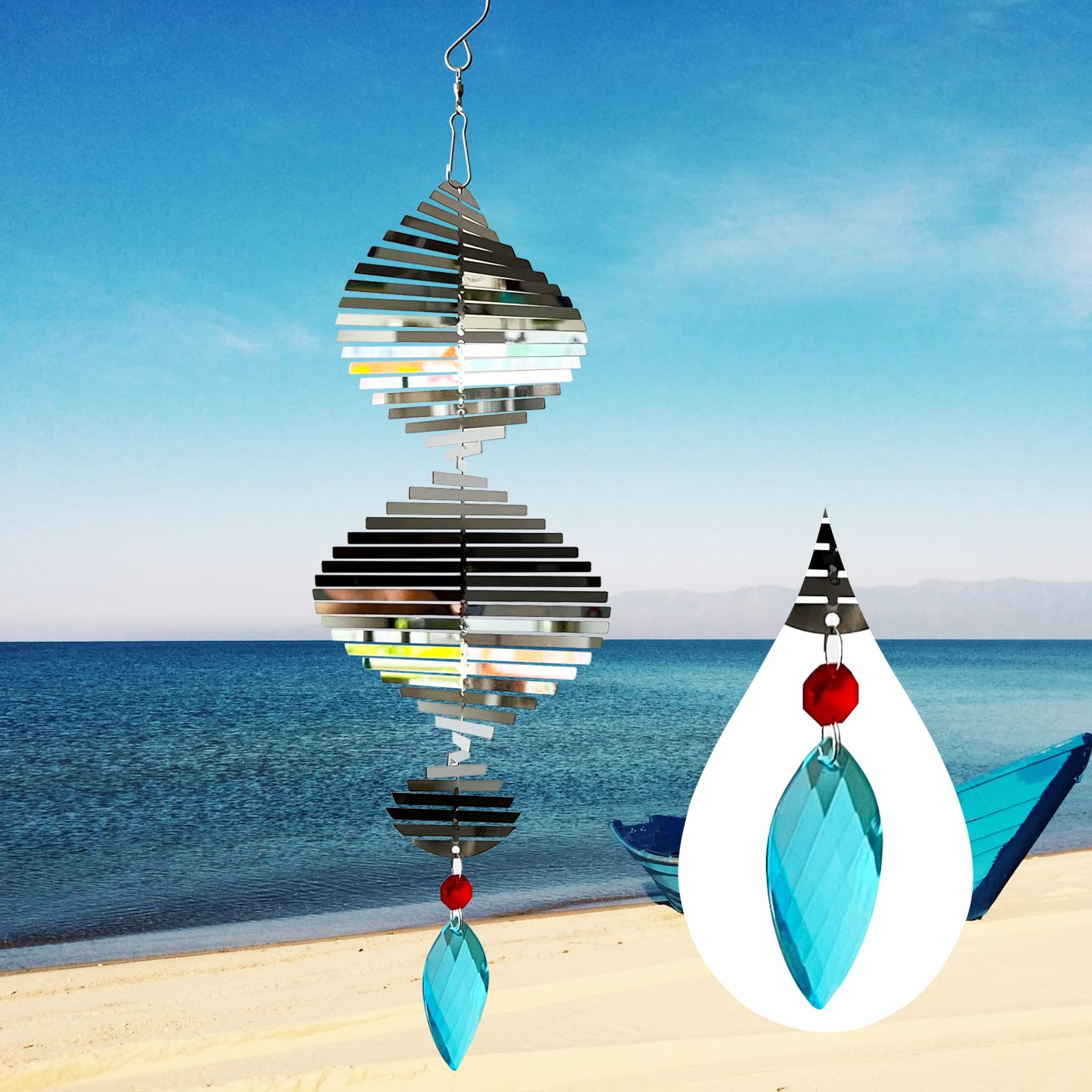 Wind Spinners,3D Hanging Wind Spinner,Wind Spinners for Yard and Garden,Metal Flowers,Outdoor Hanging Decor,Garden Decor for Outside,Yard Decorations Outdoor,Christmas Decorations Outdoor Yard