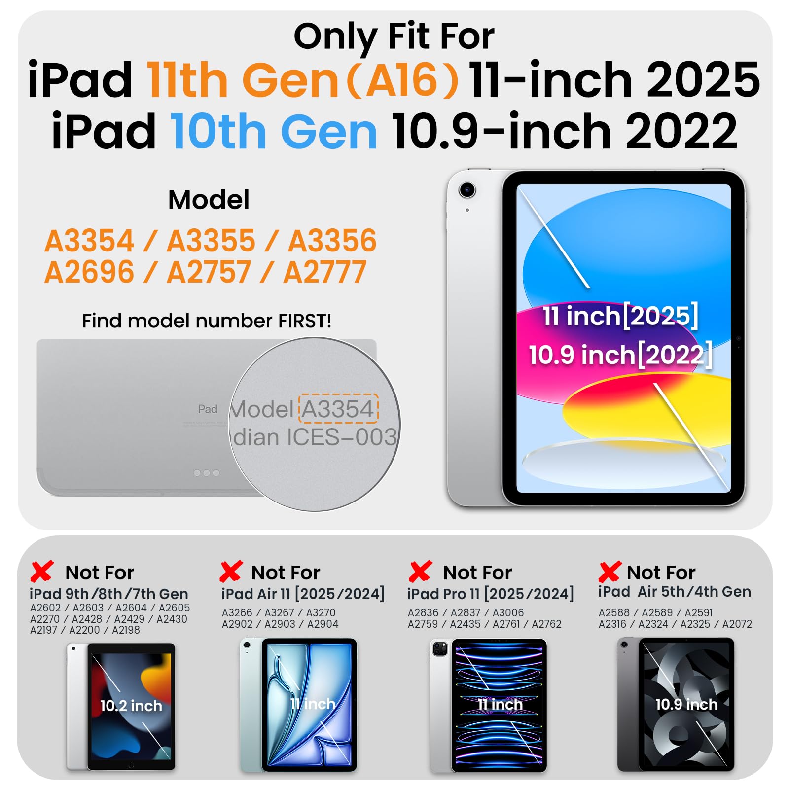 SEYMAC stock Coque pour iPad (A16) 11ème/10ème Génération 11/10,9 Pouces 2025/2022, Coque Antichoc avec Protecteur D'écran, Support Rotatif à 360°/Dragonne, Porte-Crayon et Bandoulière, Noir