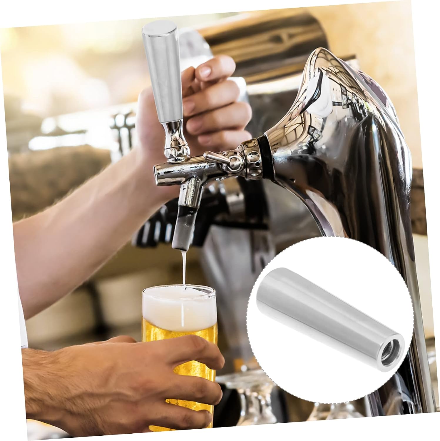 OUNONA 2pcs Beer Tap Handle Keg Tower Supplies for Bars Pubs Home Brews Breweries Easy Installation Replacement Faucet Handle