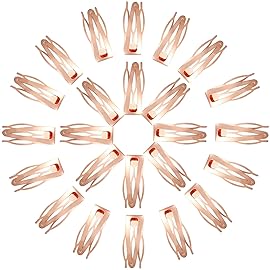 Chinco 24 Pcs Double Grip Hair Clips Metal Snap Clips Women Barrettes for Hair Making, Salon Supplies(Rose Gold,2 Inch)