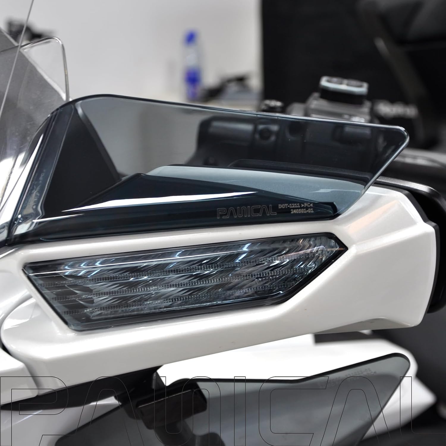 Panical Fairing Wing Windshield for Honda Goldwing GL1800 F6B Above the Rearview Mirror Air Wind Deflectors Windscreen 2018-2026 (Grey)
