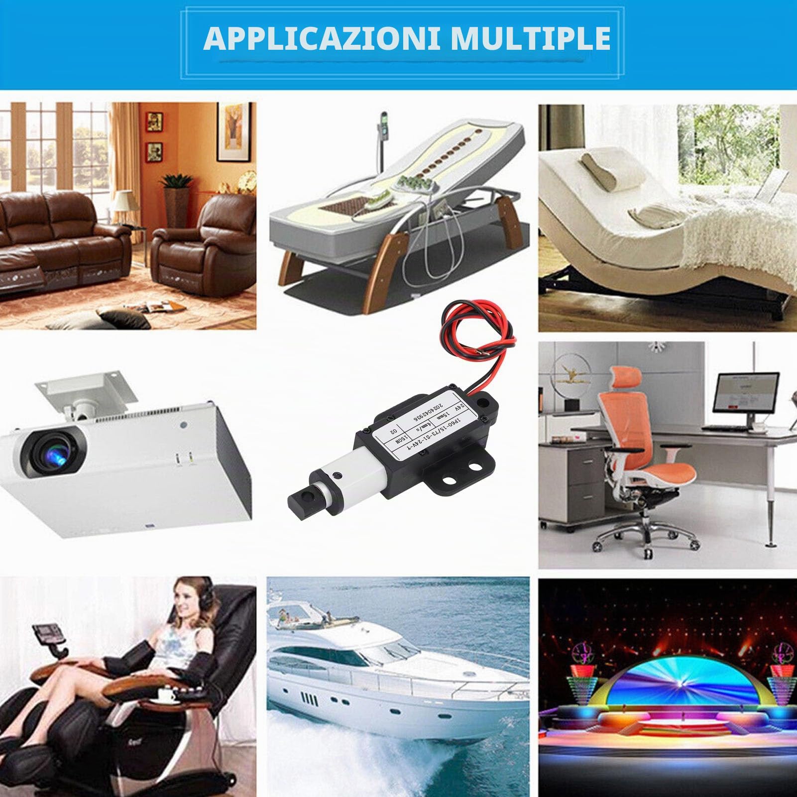 Mini Lock Attuatore Lineare Elettrico Mini DC 24V 150N Attuatore di Movimento Telescopico con Corsa 15mm per Uso Industriale, Ristorazione, Ventilazione