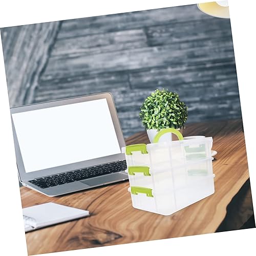 Miniatura 4 de STOBAZA Contenedores Cuentas Práctica Tapa Belleza -capa Libro Suministros Artesanía Organización de Joyería Transparente y Rompecabezas con Mango