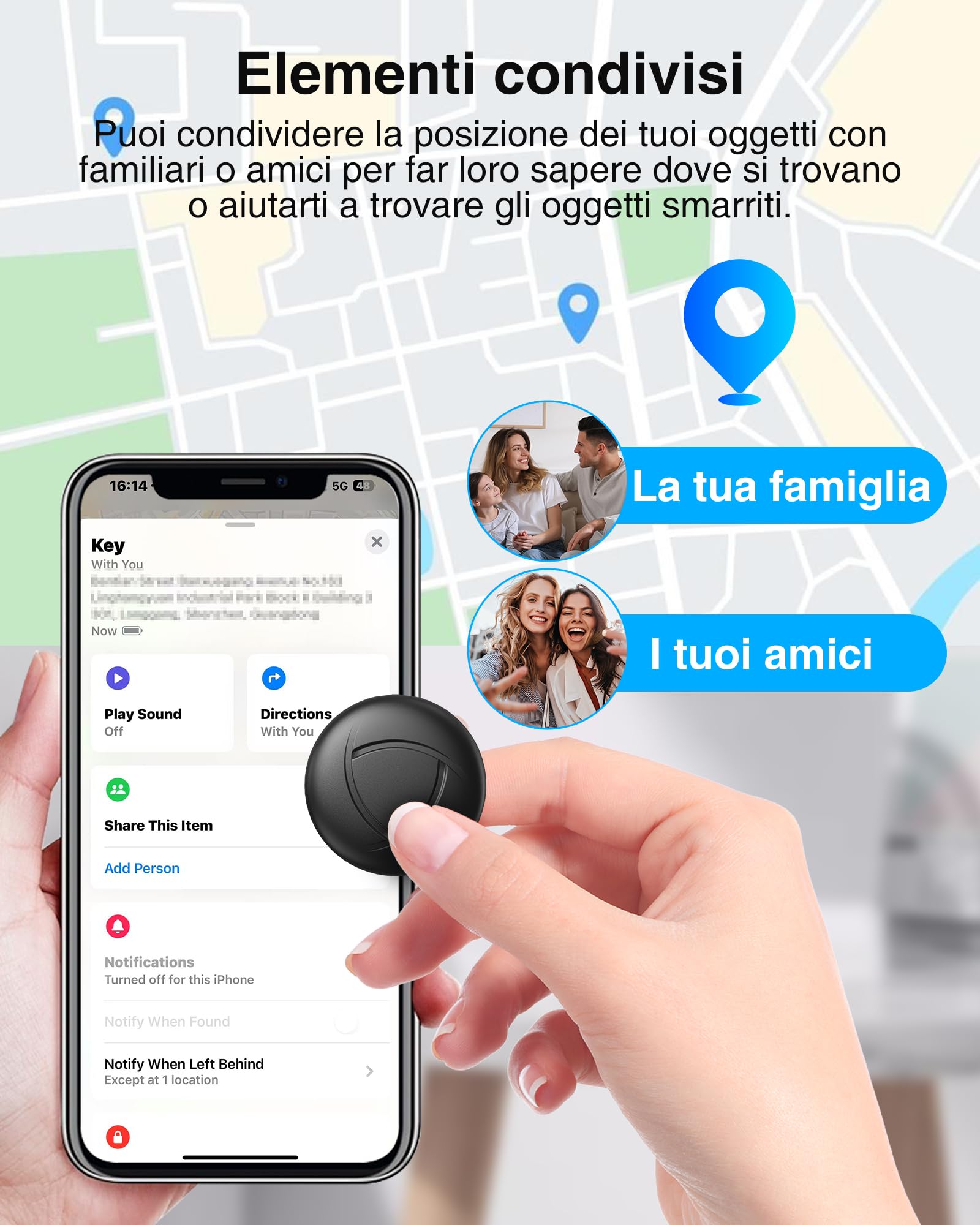 Smart Tracker Tag – Set Da 4 Pezzi, Nero, Per Trovare Chiavi, Portafoglio E Oggetti Smarriti