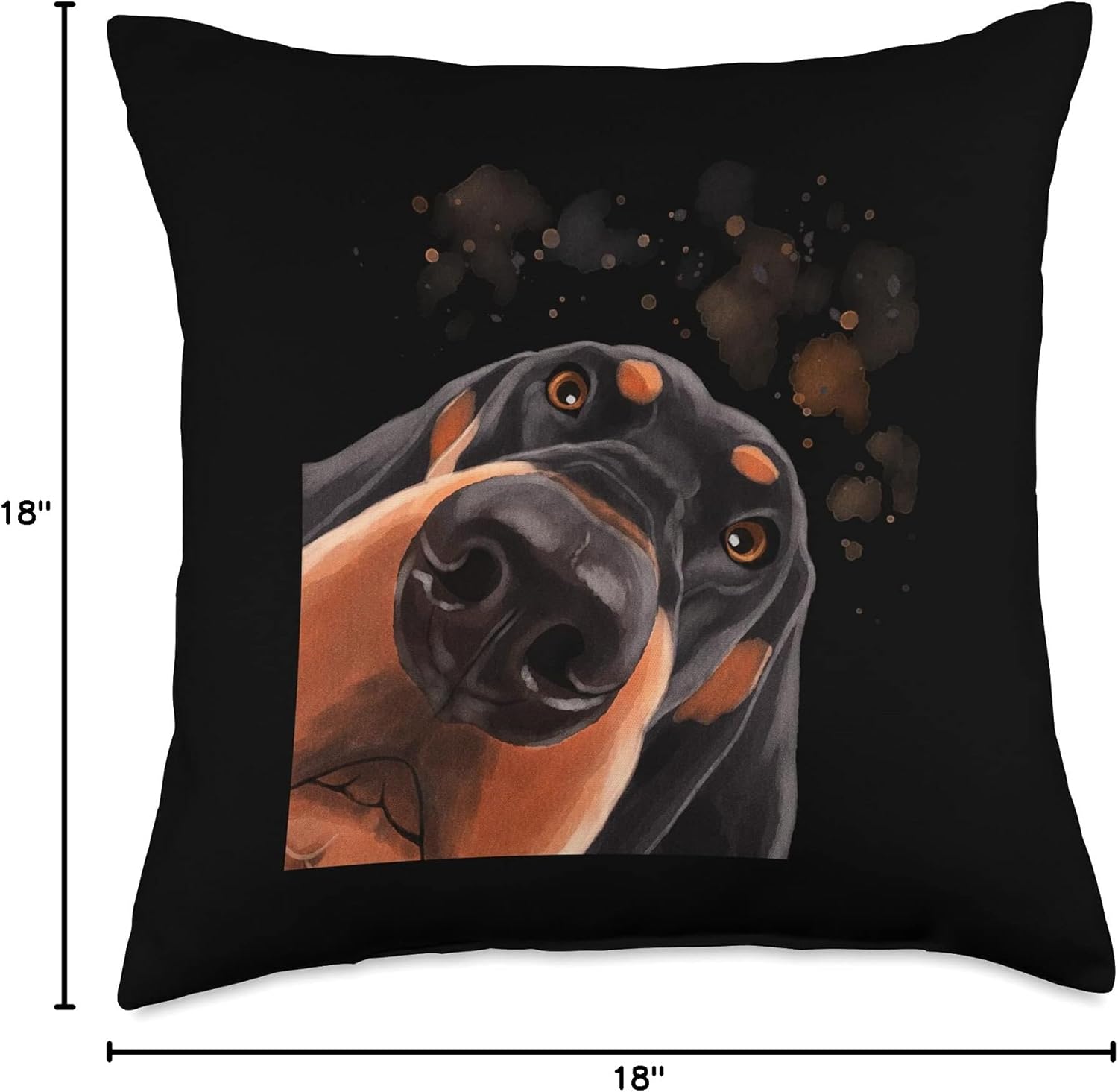 Funny Curious Dog Black and Tan Coonhound Throw Pillow