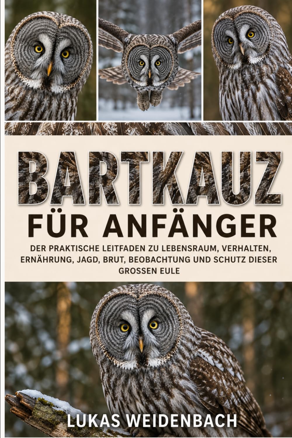 Bartkauz für Anfänger: Der praktische Leitfaden zu Lebensraum, Verhalten, Ernährung, Jagd, Brut, Beobachtung und Schutz dieser großen Eule