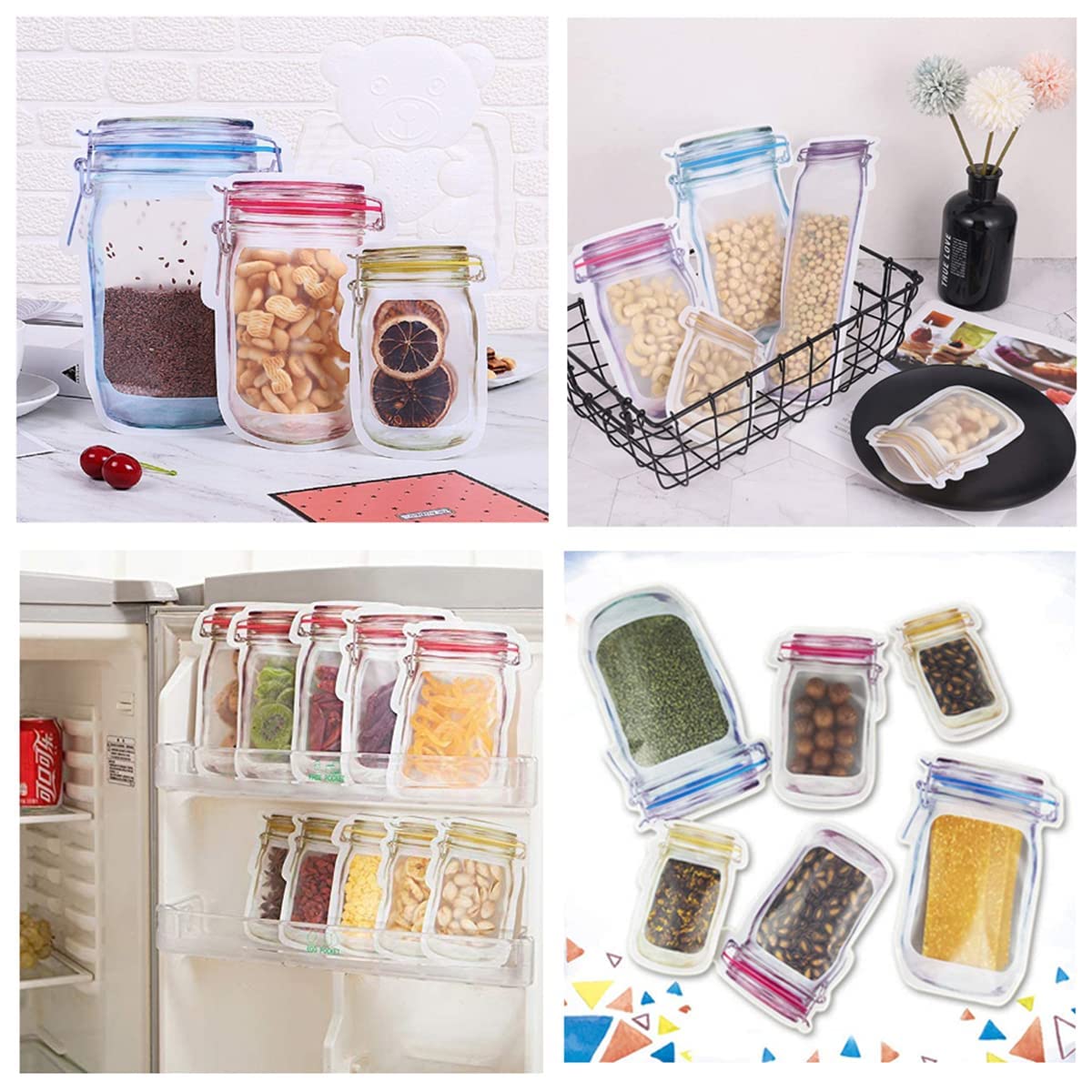 Reusable Jar Bags Ziplock Bag Airtight - Pack of 3 - Excel Store