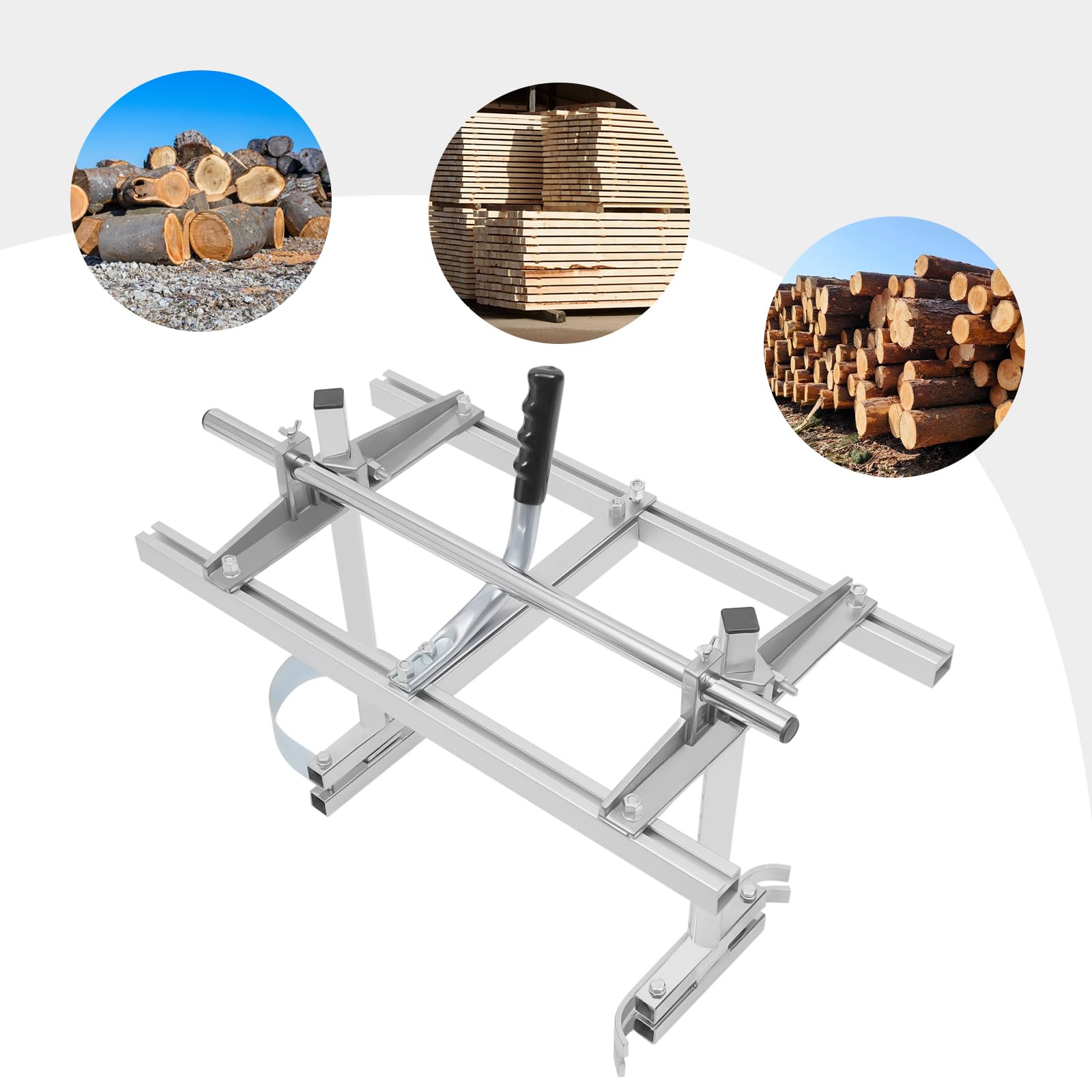 Aserradero portátil de madera, 12,7 – 330 mm de grosor de corte, aleación de aluminio, para motosierra de 14 a 24 pulgadas, flexible para constructores, carpinteros