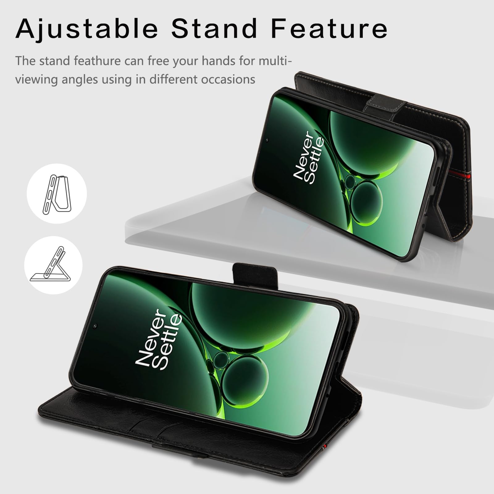 Leder Flip Case Für OnePlus Nord 3 5G – Mit Ständer, Kartenfach & Magnet