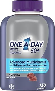One A Day Men 50 Plus Multivitamin Gummies- Advanced Multivitamin Gummy with Brain Function & Immunity Support, Formulated with Vitamins & Minerals for Men 50+, 130 Gummies