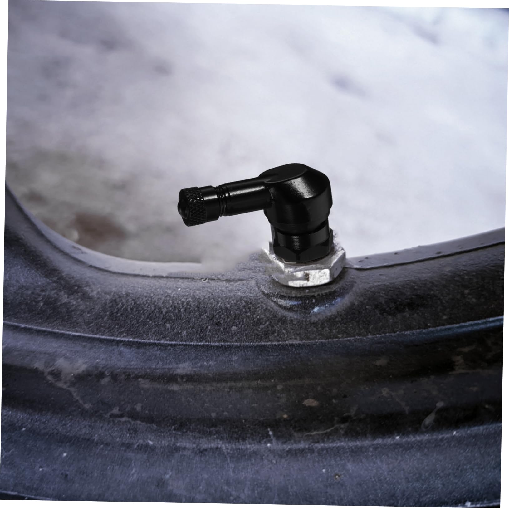 TOPBATHY 5 Series Boca En Ángulo Recto Tapas De Valvulas De Neumaticos Tapas De Válvulas De Neumáticos De Metal Válvula De Neumática De Motocicleta Negro Acero Inoxidable 2 Piezas X 5