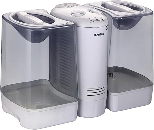 Optimus U-32030 Humidificador cálidoniebla con sistema de vapor de efecto mecha, de 3.5 galones
