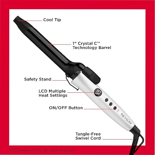 Miniatura 4 de Revlon Crystal C  rizador de cerámica para el cabello brillo de larga duración y menos encrespamiento 1 pulgadas