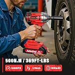 Cordless Impact Wrench 500N.m 3-in-1 Impact Driver with 2x2.0Ah Battery | 369Ft-lbs Cordless Impact Gun with 8 Drill Bits, 6 Screwdriver Bits, 4 Sockets for Furniture Assembly&DIY Projects