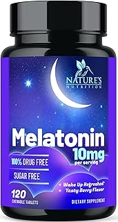 Melatonin Sleep Supplement 10mg - Maximum Strength 100% Drug Free, Non-Habit Forming - Best Sleep Supplements for Adults Restful Sleep - Fast Dissolve Melatonin, Berry Flavored - 120 Chewable Tablets
