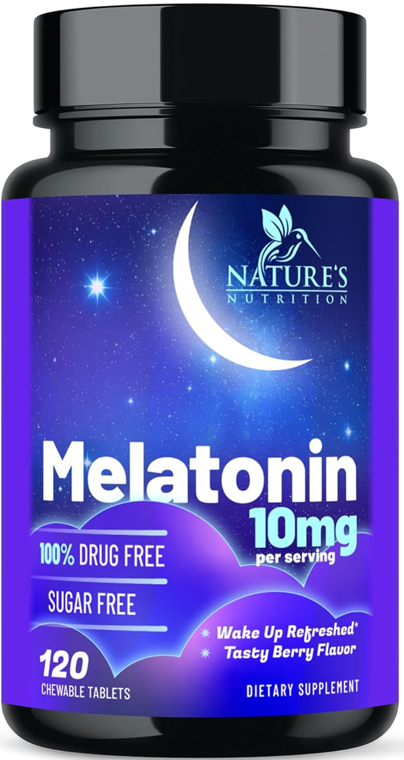 Melatonin Sleep Supplement 10mg - Maximum Strength 100 Drug Free Non-Habit Forming - Best Sleep Supplements for Adults