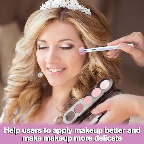 Miniatura 6 de PAGOW 6 aplicadores de maquillaje de esponja con asa, aplicadores de sombra de ojos de esponja, cepillo de esponja para sombra de ojos, brochas de