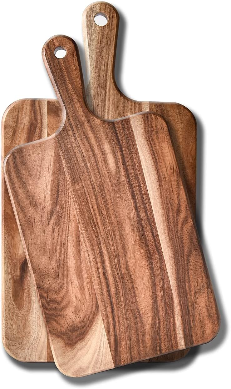 2PCS Acacia Wood Cutting Board Wooden Kitchen Cutting