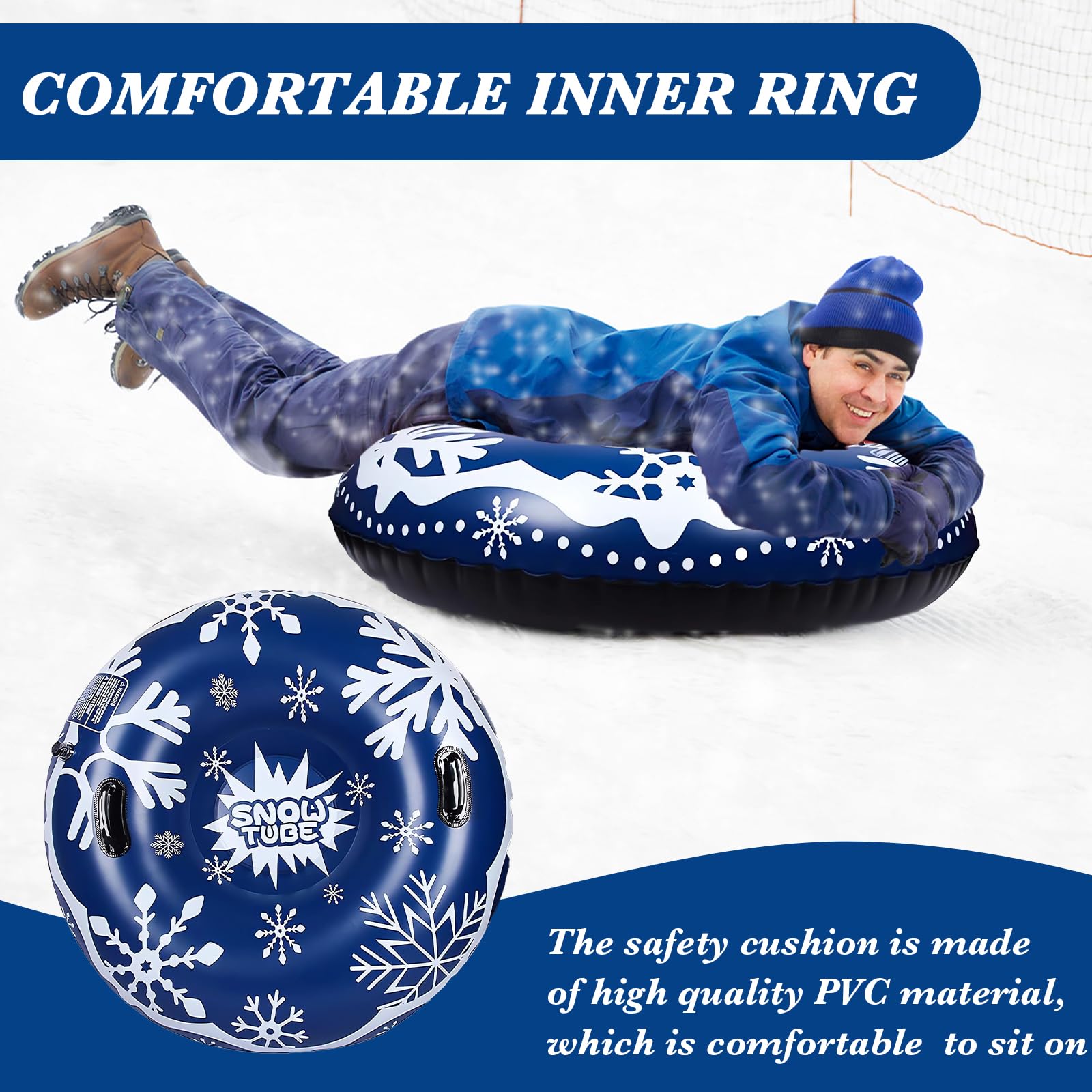 Tubi Da Neve Gonfiabili JOYIN - 2 Slittini Da 86cm Per Bambini E Adulti - Foto 11