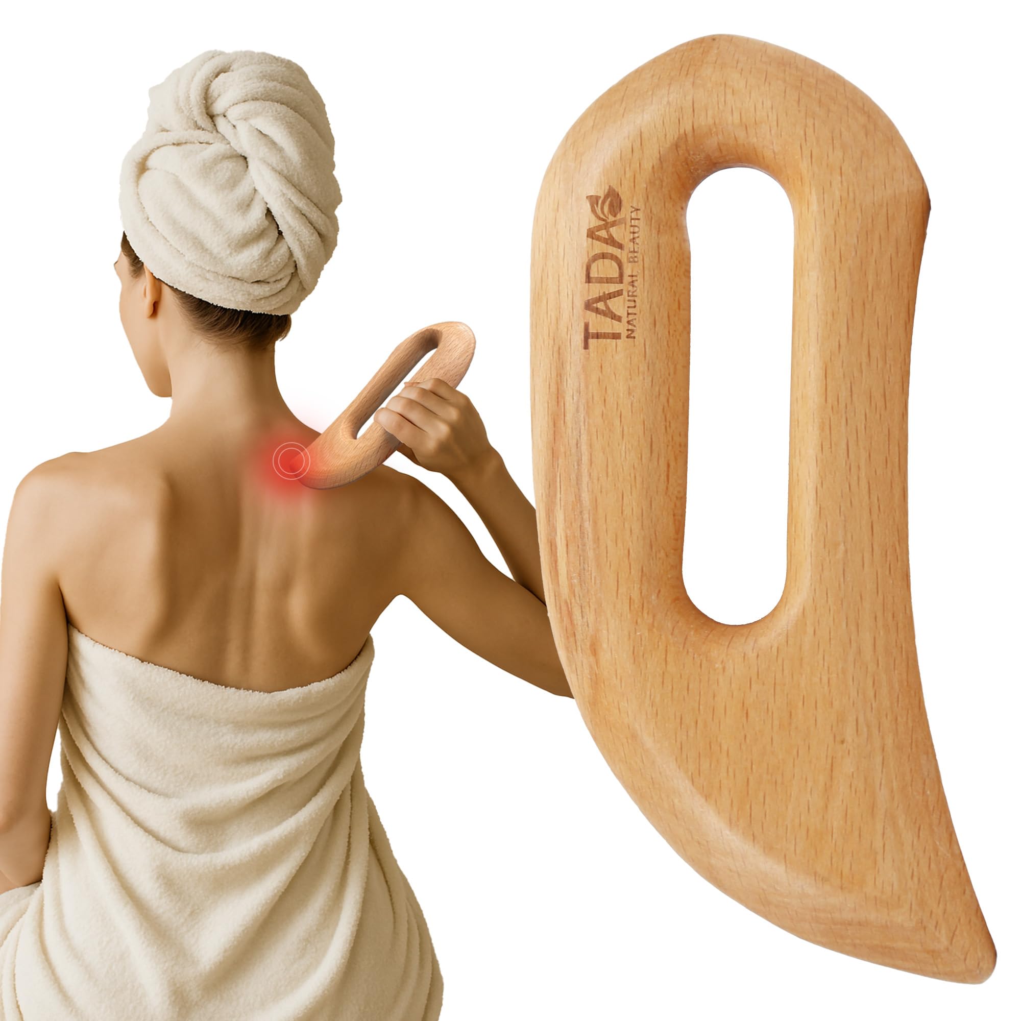 Tada Natural Beauty Wood Gua Sha Body Massage Tools Lymphatic Drainage Massager Wooden Guasha Tool