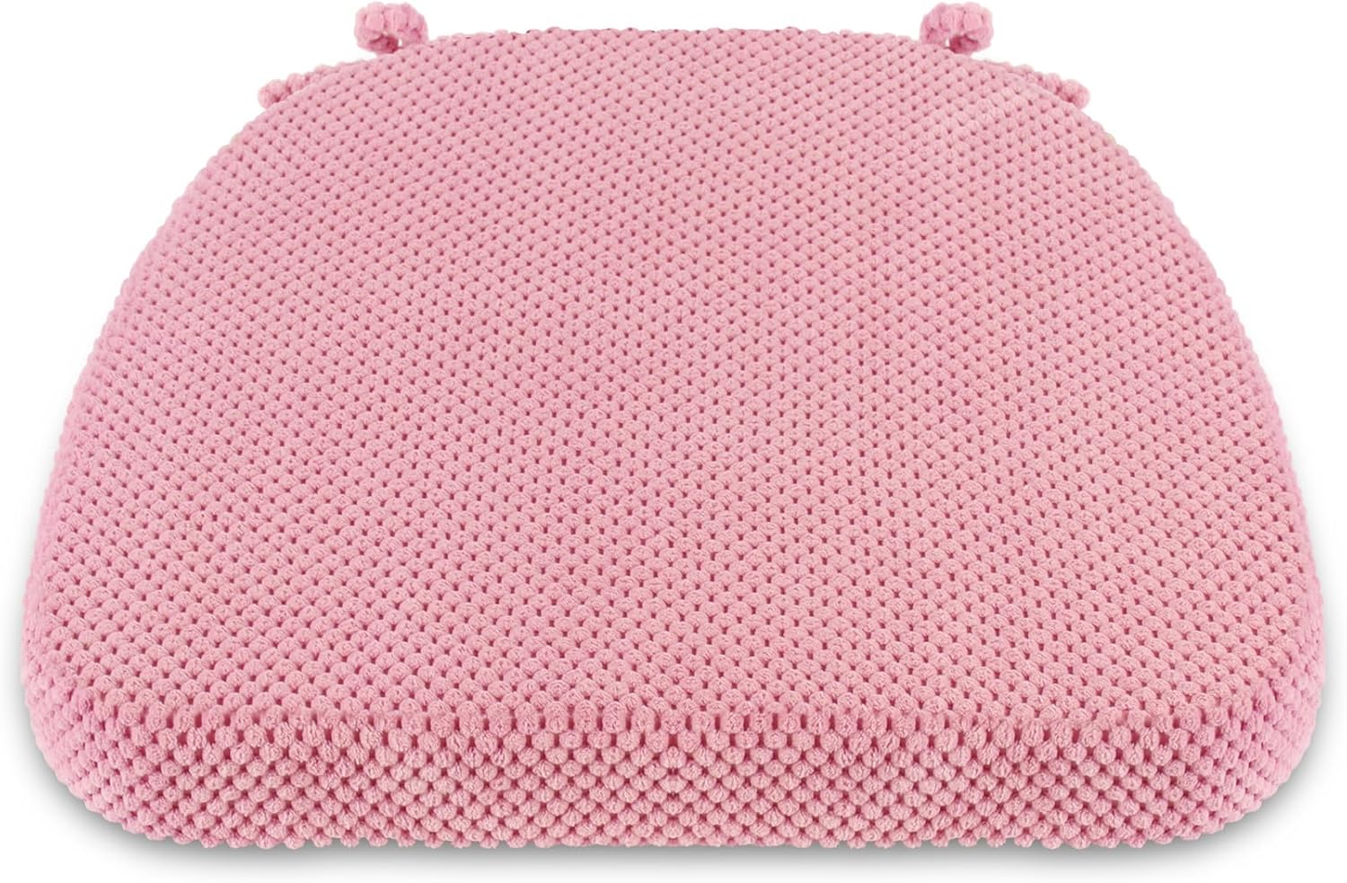 Pink Chair Cushions with Tie Removable Cover, D-Shape Foam Kitchen Chair Seat Pads Non Slip 17"x16" Pack