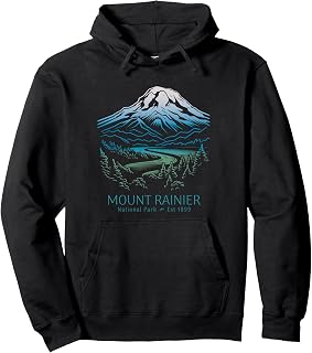 Mt. Rainier National Park Hiking Camping Mountain Souvenir Pullover Hoodie