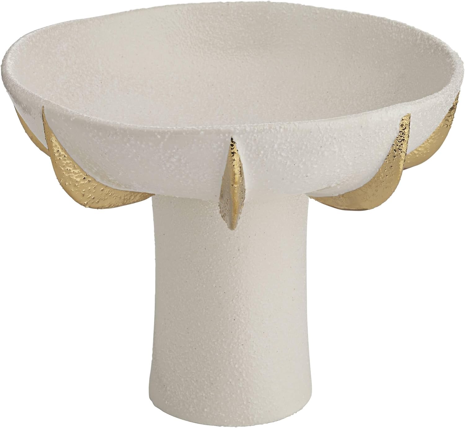 Dahlia Studios Adelaide 9 3/4" White and Gold Ceramic Pedestal Bowl