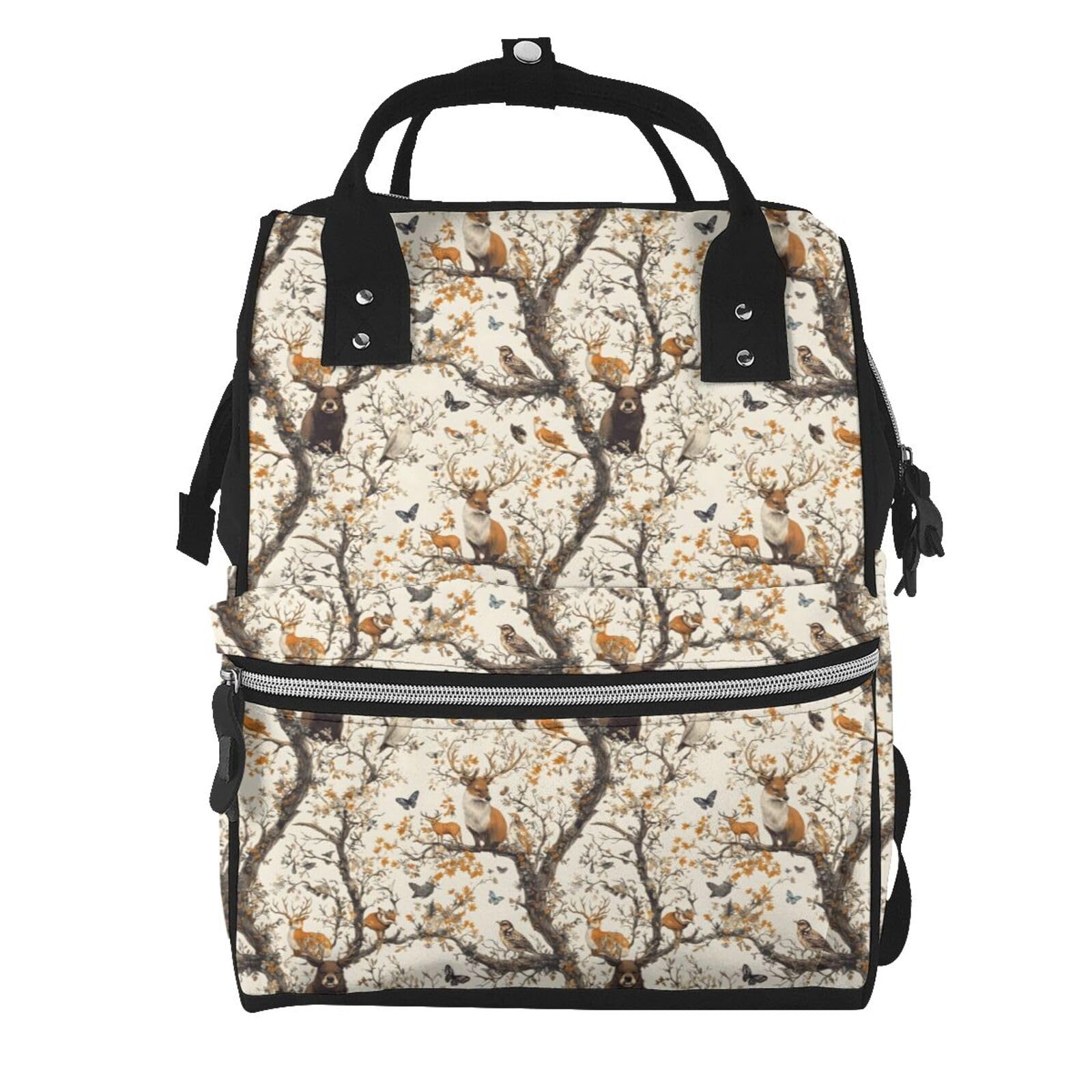 Wickeltasche für Babypuppen – Wald mit kleinen Tieren bedruckt, Mama-Tasche, taktischer Säuglings-Baby-Rucksack, Reisen, Mode, Wandern, Kleinkind, Tragetasche, Still-Windeltaschen für Vater