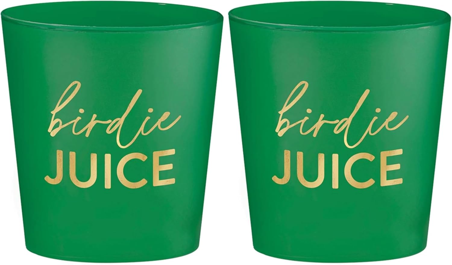 Slant Party Supplies Plastic Shot Glass Cups - 10-Count Disposable Reusable Mini Drink Glasses, 2-Ounce, Golf - Birdie Juice