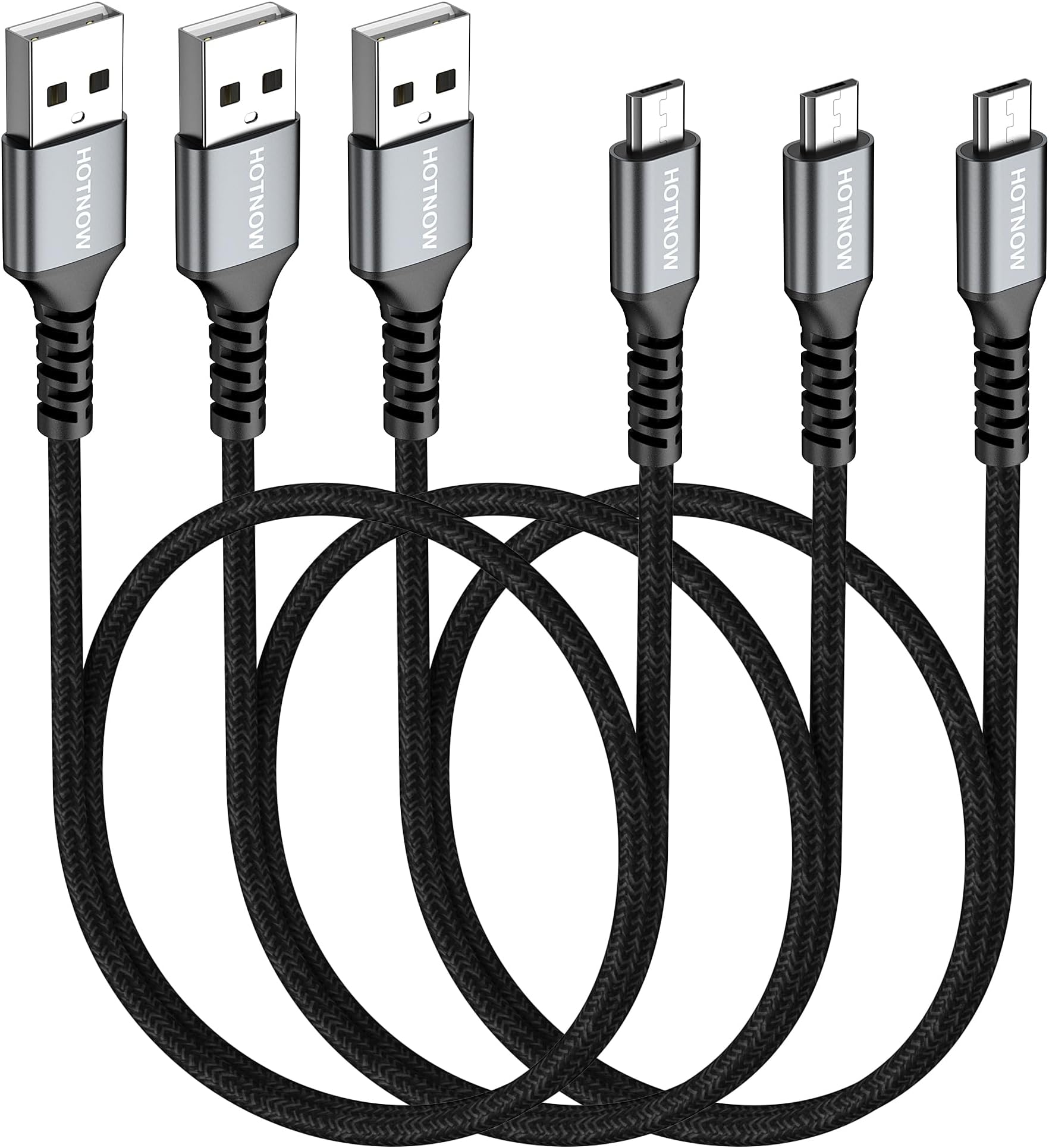 Short Micro USB Cable 0.5m 3Pack,50cm micro USB to USB cable for Kindle Fire, Galaxy S7 S6,A10, Edge S5,Note 5,PS4,Huawei Y7, Y6,Xperia Z5, Z3, Paperwhite,Oasis Tablet, Moto E6