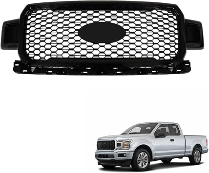 Front Radiator Grille Assembly Agate Black Replacement for 2018 2019 2020 F150