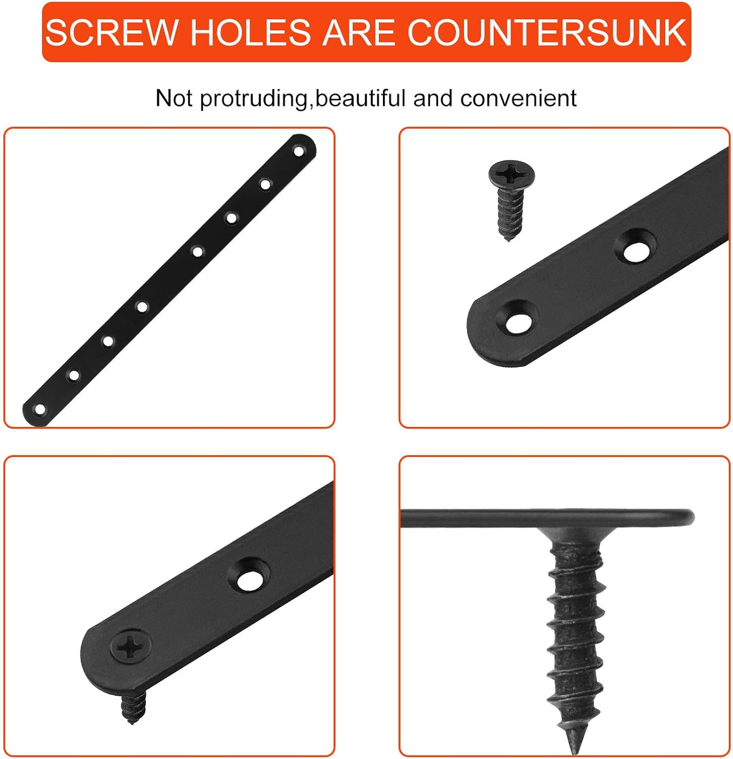 20Pcs 10Inch Mending Plates, Heavy Duty Straight Brackets for Wood Cast Iron Flat Corner Brace, Black Mending Joining Plates Fixing Hardware Brackets Connector for Furniture Repairing Table Shelf : Industrial & Scientific