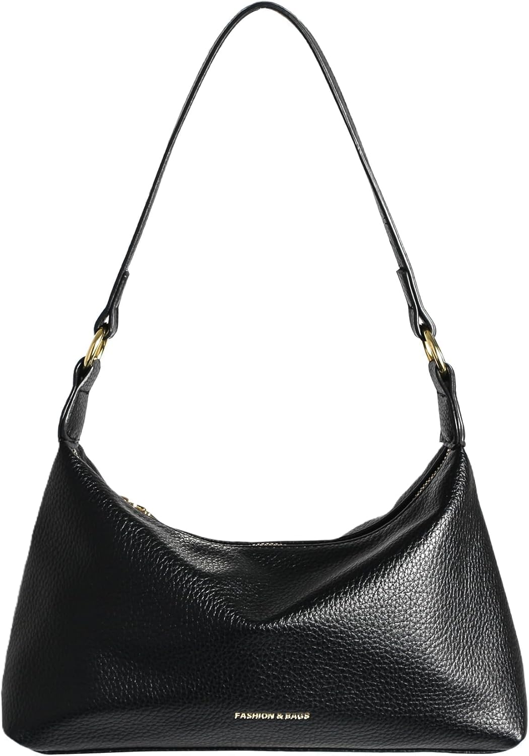 Eiyye Small Hobo Purse Shoulder Bag for Women Leather Underarm Hobo Bags Soft Crossbody Bag with Adjustable Strap for Daily Work Travel Black