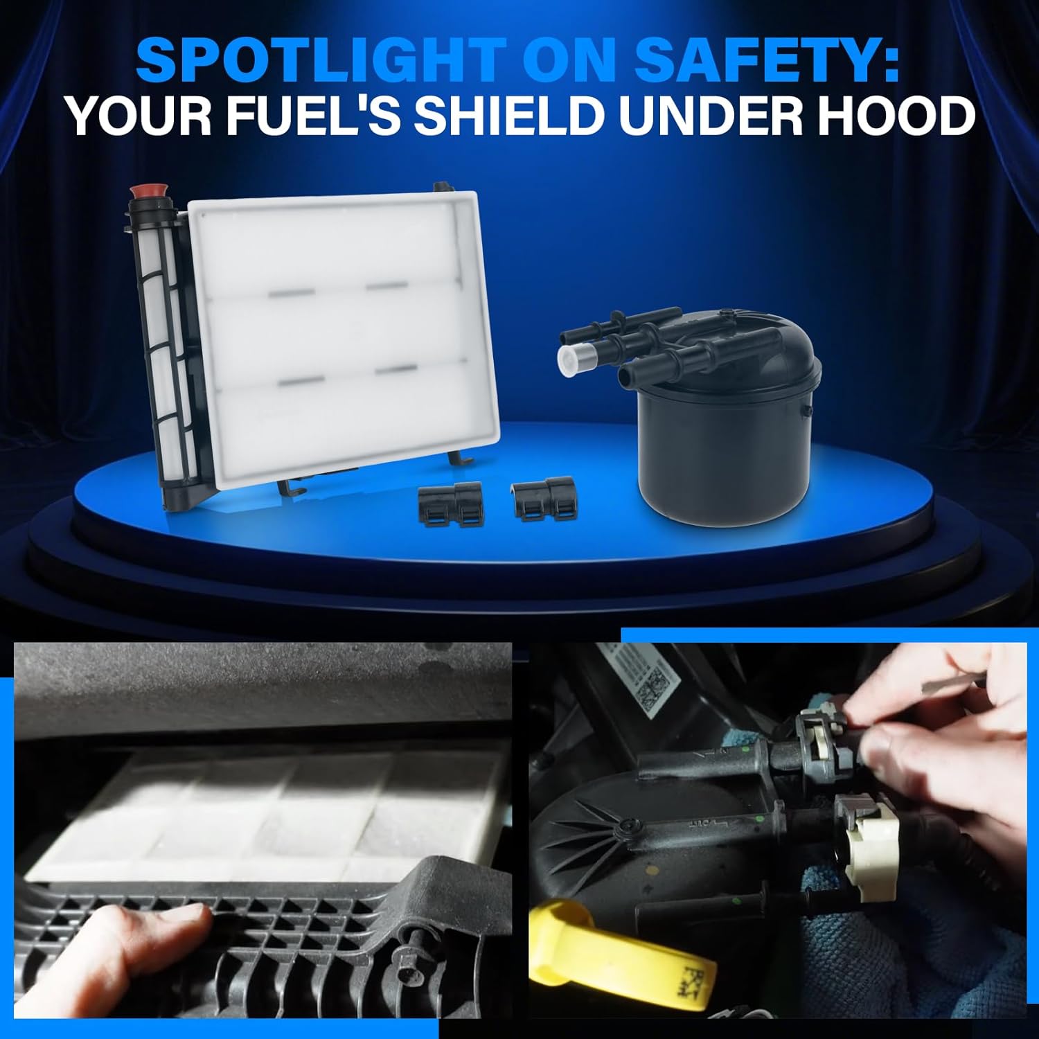 4-in-1 Diesel Truck Filter Kit -Compatible with Ford 6.7L Powerstroke (2020-2025) F250 F350 F450 F550 Super Duty-Incl. FD4625 Fuel Filter, DPA11885 Air Filter, P6128 Oil Filter, D3806 Cabin Air Filter