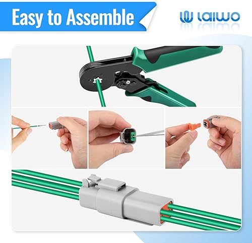 Miniatura 4 de LAIWO - Kit de conectores Deutsch, 2, 3, 4, 6 pines, conectores eléctricos automotrices impermeables DT (14-20AWG)