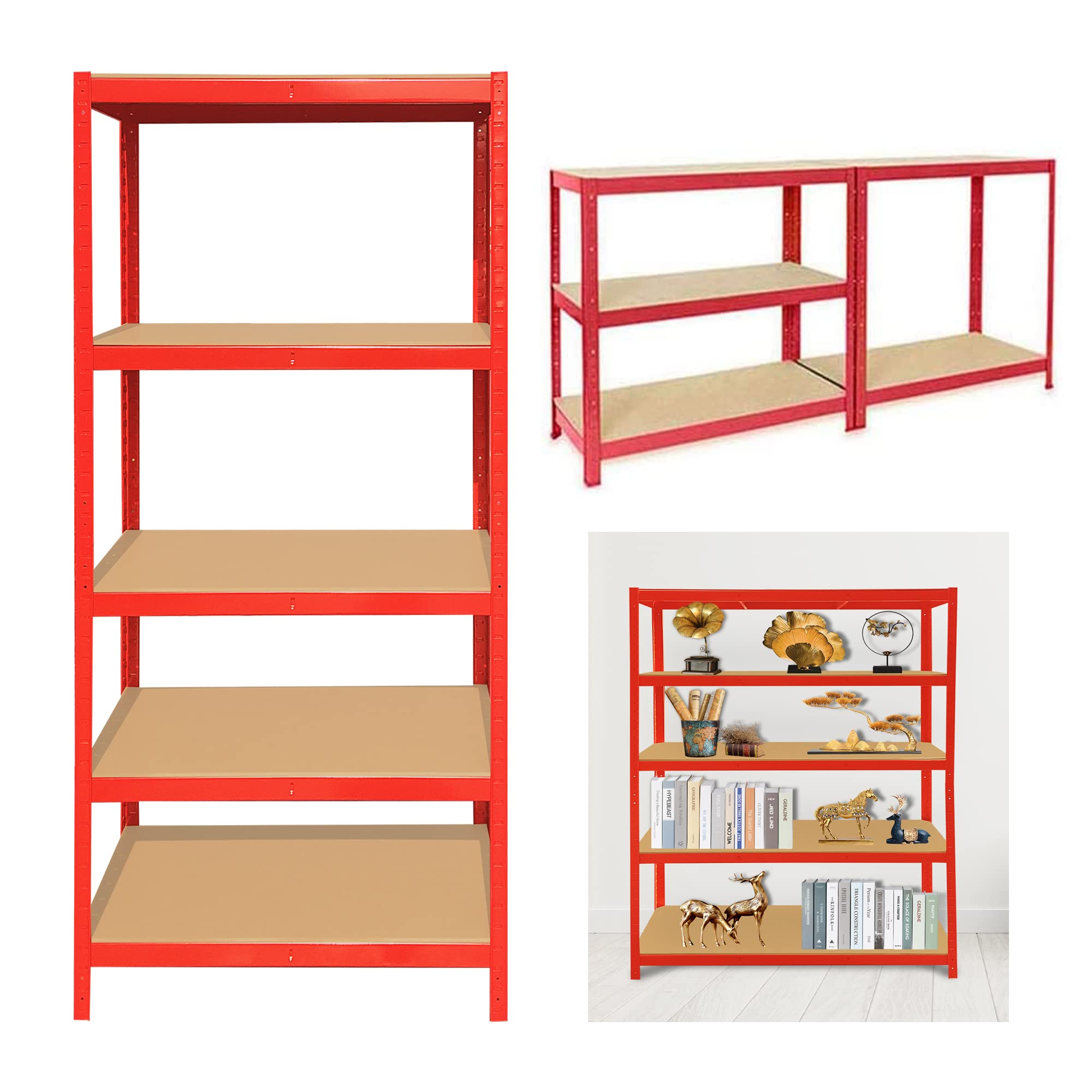 ANSIMIDA Heavy Duty 5 Tier Garage Shelving Units Metal Storage Shelves Shed Utility Rack,180cm x 90cm x 40cm,175KG Per Shelf (180 * 90 * 40cm)