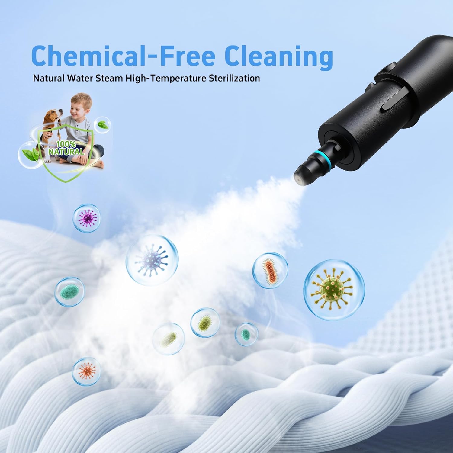 Steam Cleaner for Home(True High Temperature257℉),3-Levels Adjustable Handle Steamer for Cleaning,1.9 Quart Steam Cleaner for Car,2500W Handheld Steam Cleaner,Clean Grease,Dirt,Tile Furniture