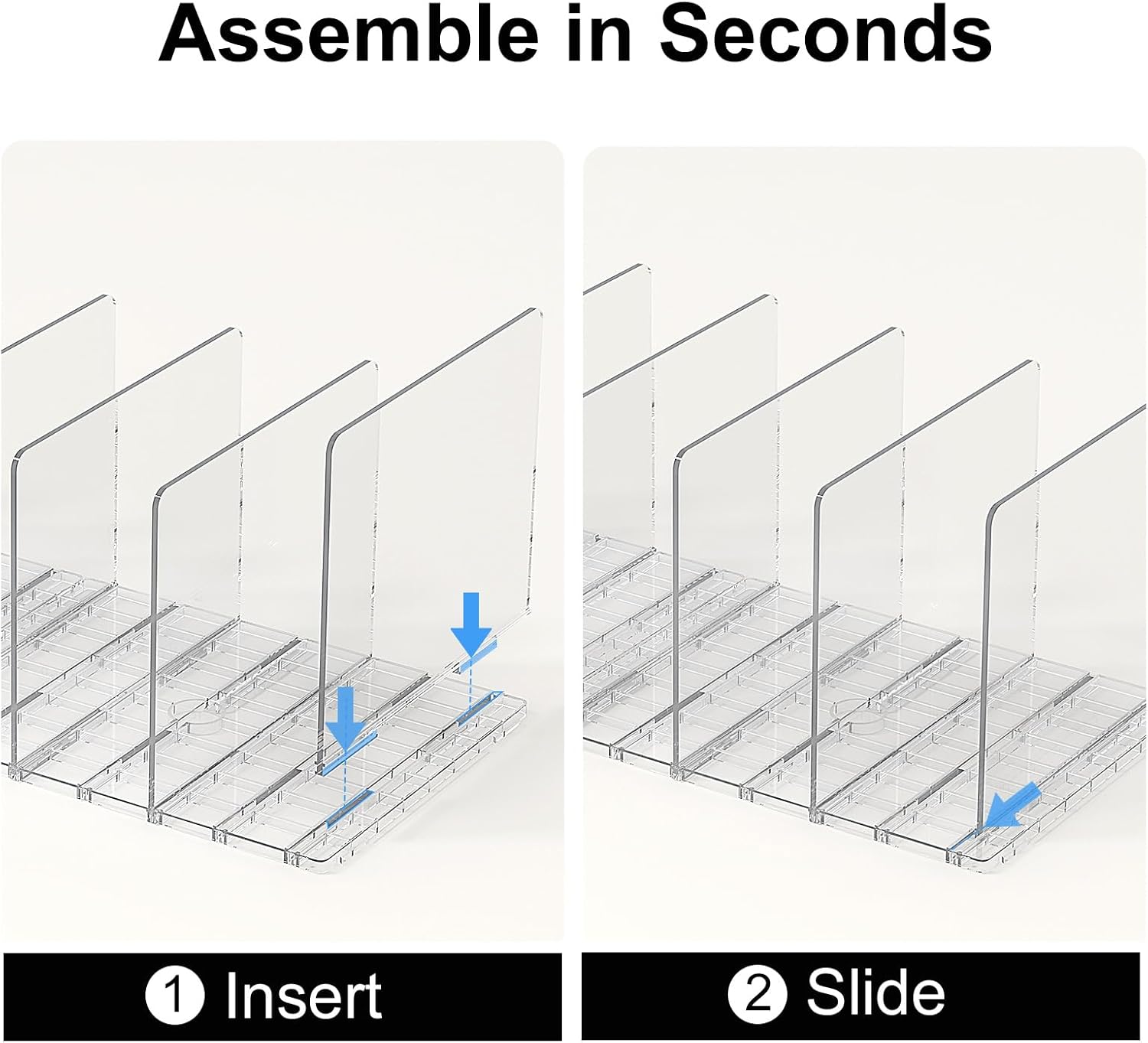 Bag Purse Organizer for Closet: Shelf Dividers Adjustable Acrylic Handbag Storage - Plastic Closet Organizers and Storage for Clutches - Keep Carteras & Pocketbook Upright - Image 7