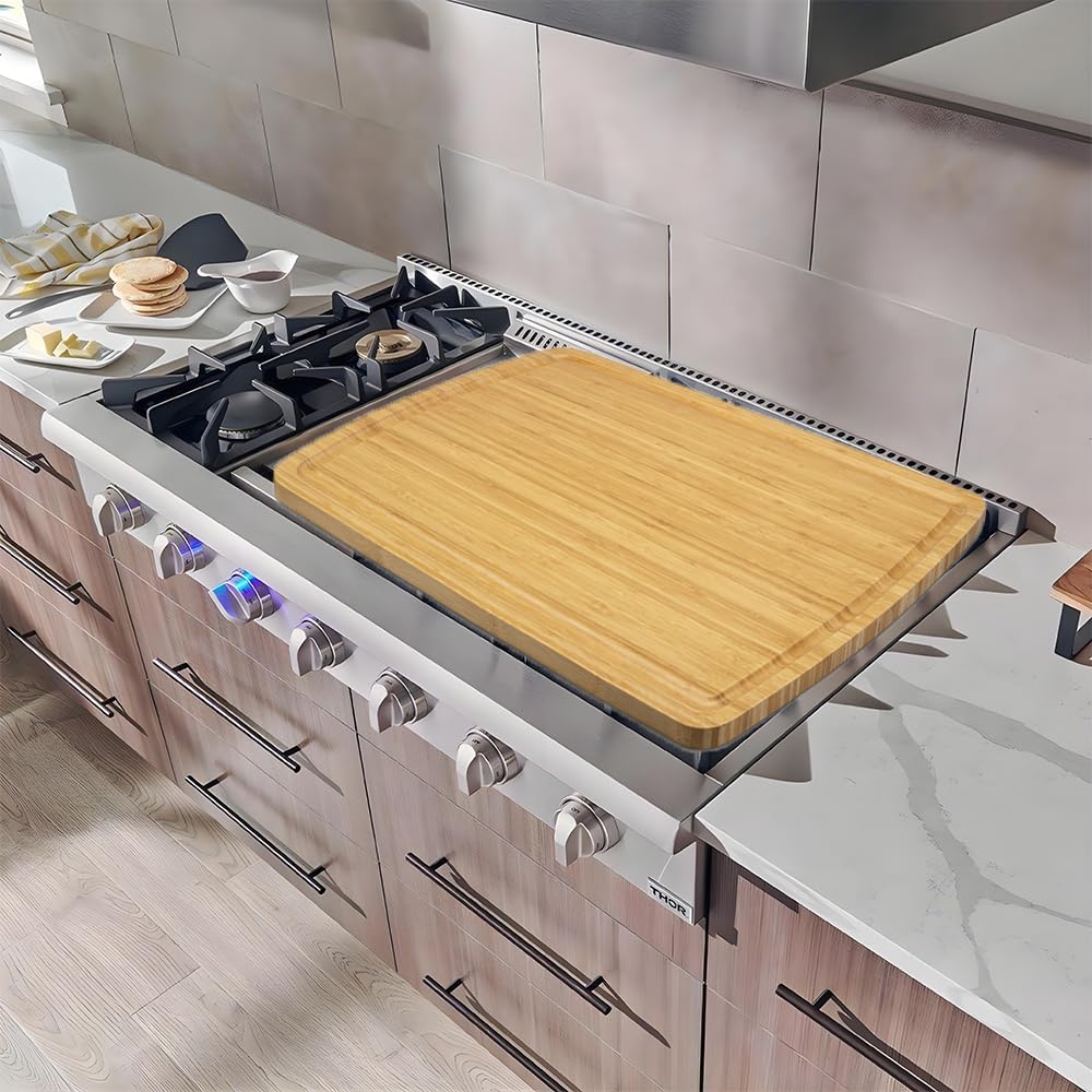 Stove Top Cover Board, Noodle Board Stove Cover for Gas Stove and Electric Stove, Wooden Cutting Board for Kitchen Extra Countertop Space